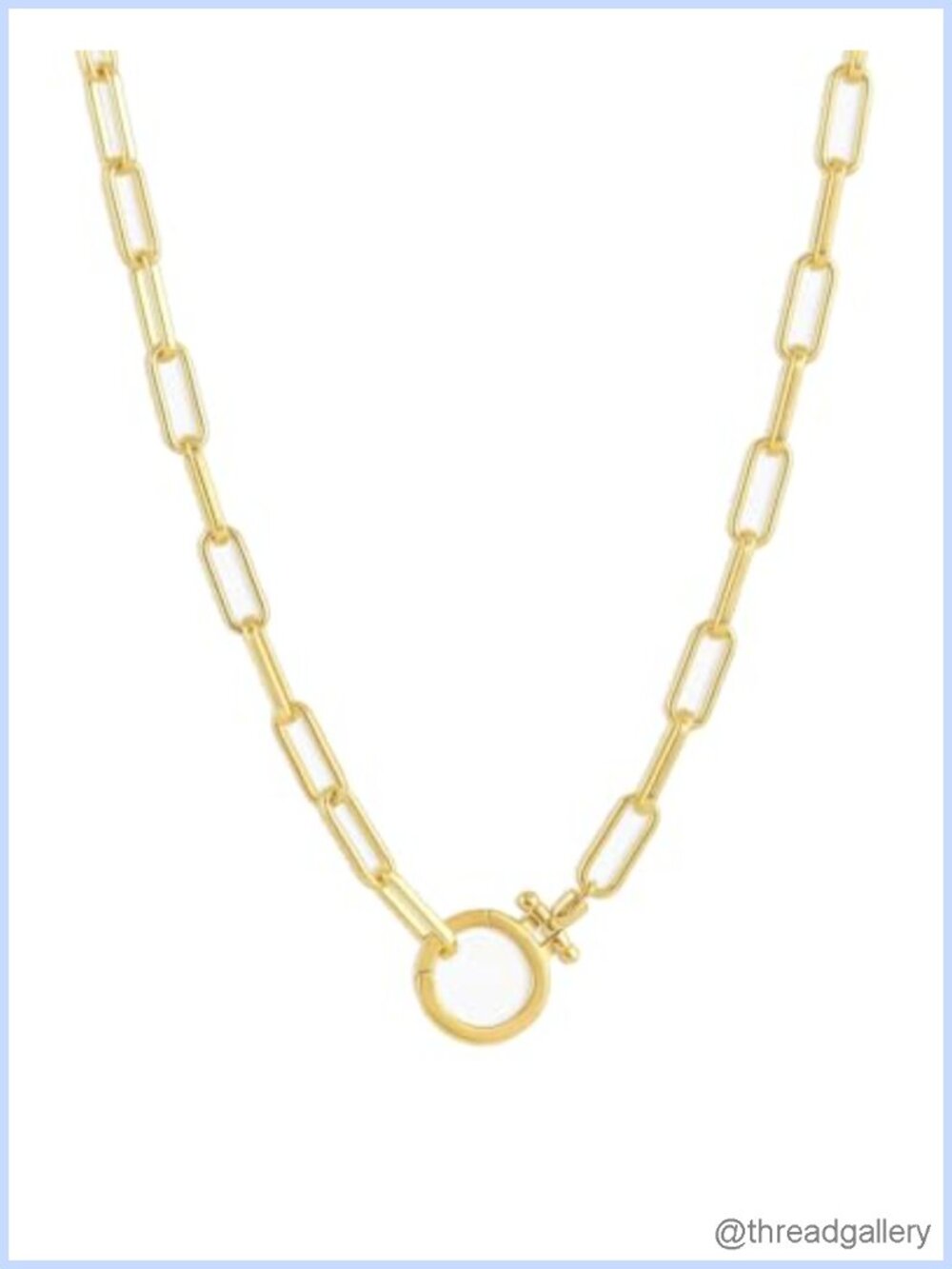 gorjana Parker Necklace 18" 18k Gold Plated Adjustable Paperclip Link Chain